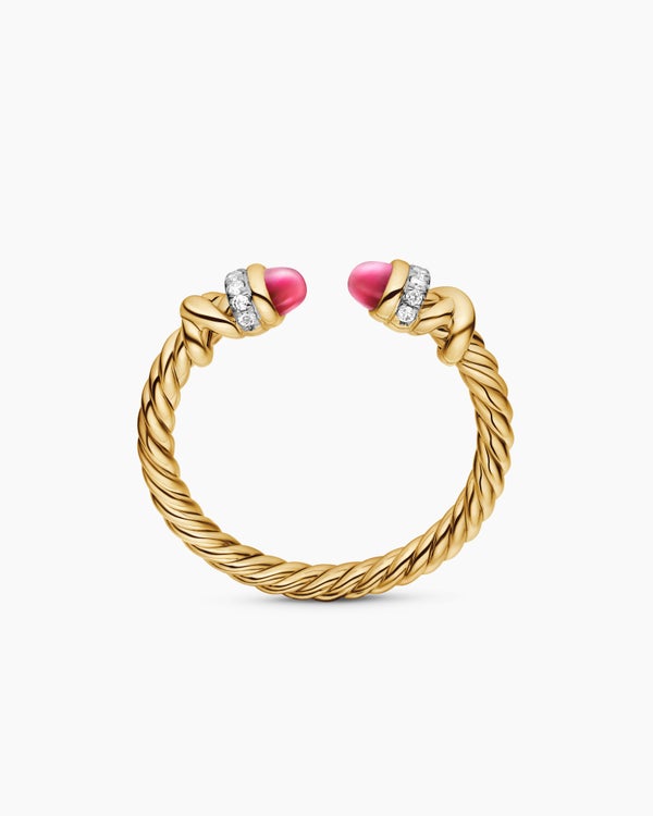 Bague Helena de petite taille en or jaune 18 carats avec diamants, 2,5 mm