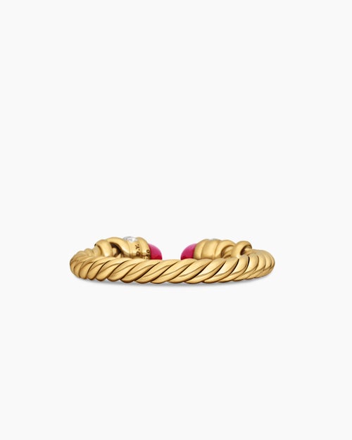 Womens Petite Helena Ring in 18K Yellow Gold with Rubies and Diamonds, 2.5mm