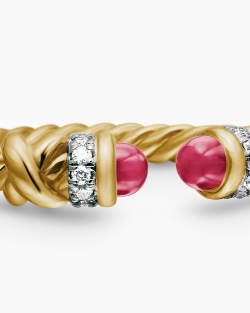 Womens Petite Helena Ring in 18K Yellow Gold with Rubies and Diamonds, 2.5mm