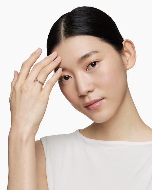 Womens Petite Helena Ring in 18K Yellow Gold with Diamonds, 2.5mm