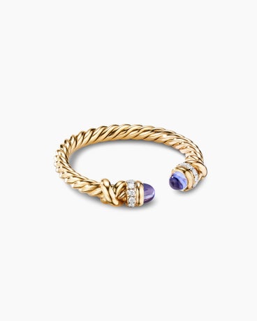 Petite Helena Ring in 18K Yellow Gold with Tanzanite and Diamonds, 2.5mm