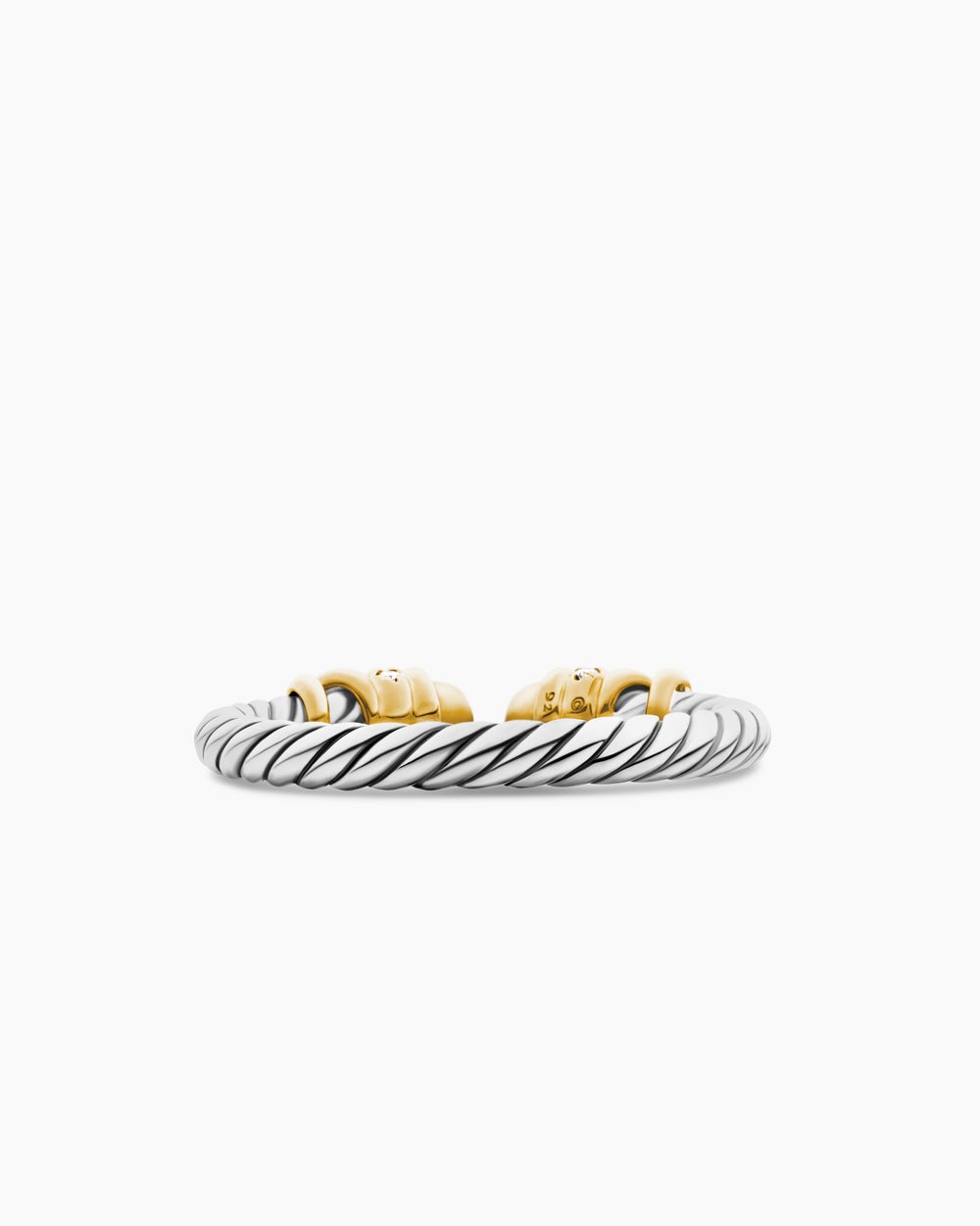 Womens Petite Helena Ring in Sterling Silver with 18K Yellow Gold and Diamonds, 2.5mm