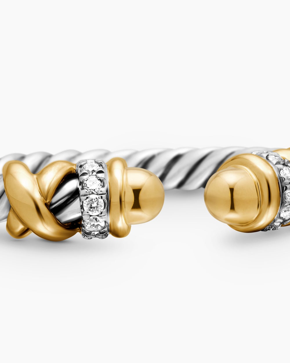 Womens Petite Helena Ring in Sterling Silver with 18K Yellow Gold and Diamonds, 2.5mm