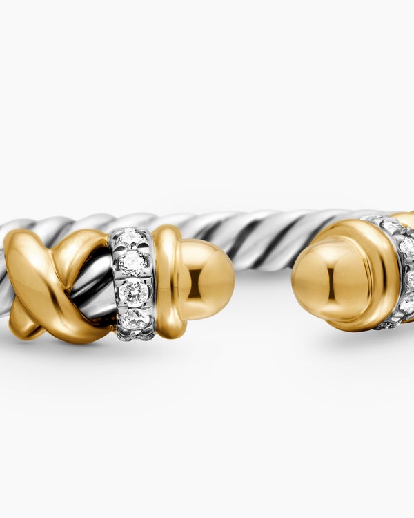 Bague Helena de petite taille en argent sterling avec or jaune 18 carats et diamants, 2,5 mm