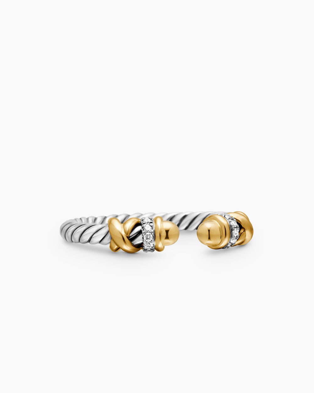 Womens Petite Helena Ring in Sterling Silver with 18K Yellow Gold and Diamonds, 2.5mm