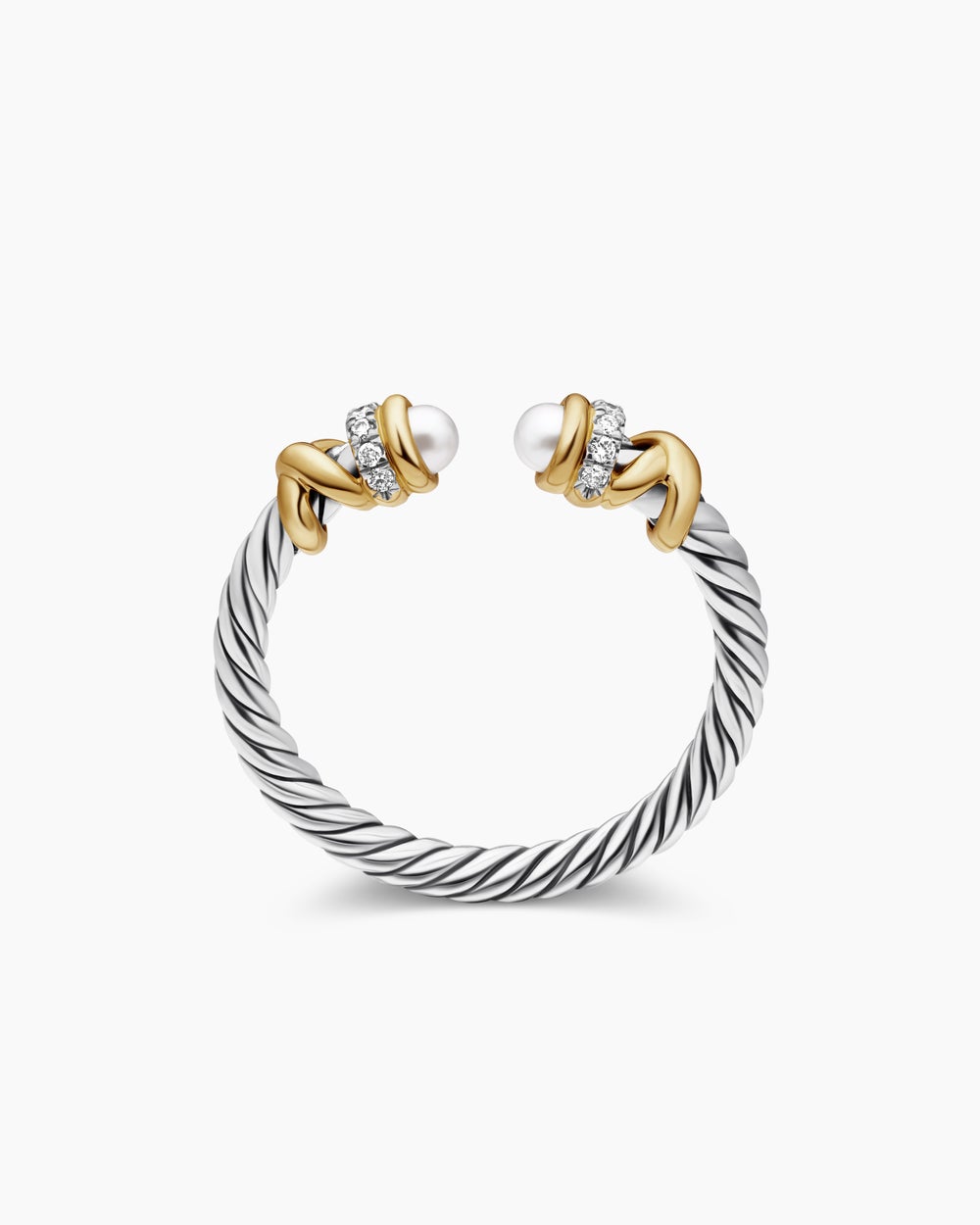 Womens Petite Helena Ring in Sterling Silver with 18K Yellow Gold and Diamonds, 2.5mm