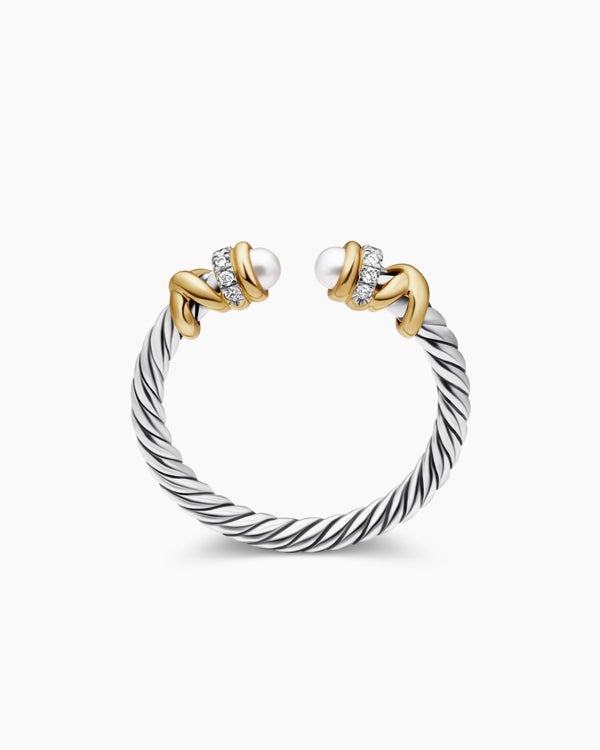 Bague Helena de petite taille en argent sterling avec or jaune 18 carats et diamants, 2,5 mm