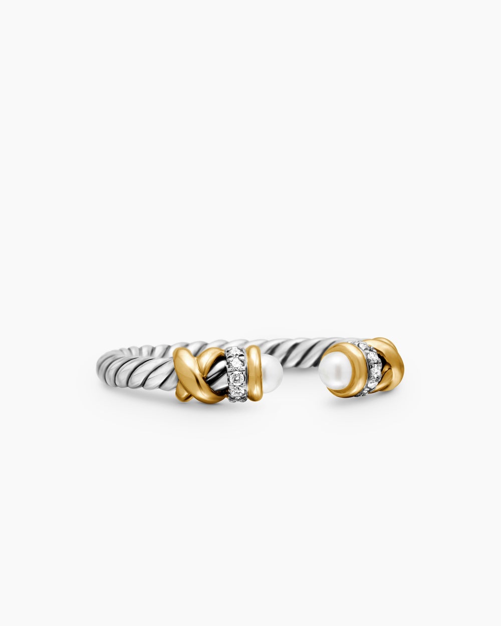 Womens Petite Helena Ring in Sterling Silver with 18K Yellow Gold and Diamonds, 2.5mm