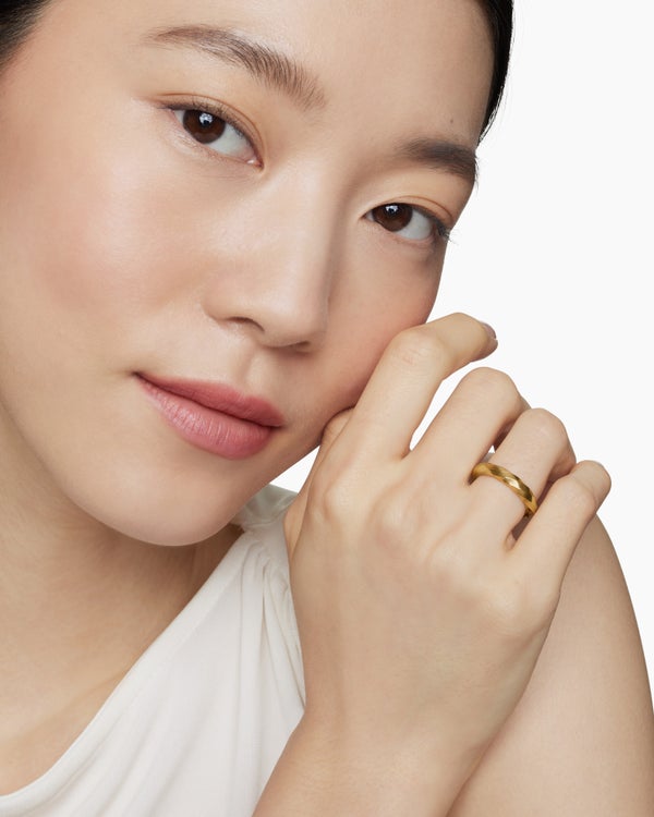 Cable Edge Band Ring in 18K Yellow Gold, 4mm