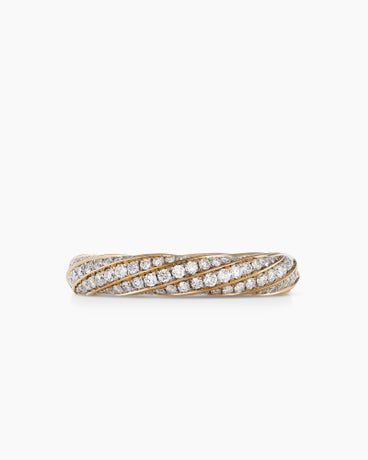Cable Edge® Band Ring in 18K Yellow Gold with Diamonds, 4mm