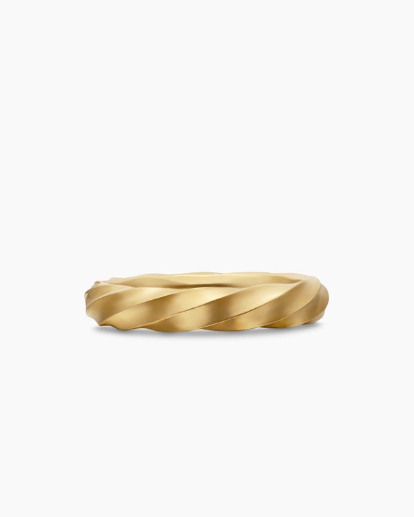Cable Edge Band Ring in 18K Yellow Gold with Diamonds, 4mm