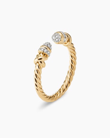 Petite Helena Open Ring in 18K Yellow Gold with Diamonds, 2.5mm