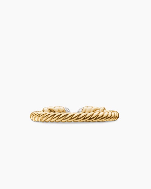 Womens Petite Helena Open Ring in 18K Yellow Gold with Diamonds, 2.5mm