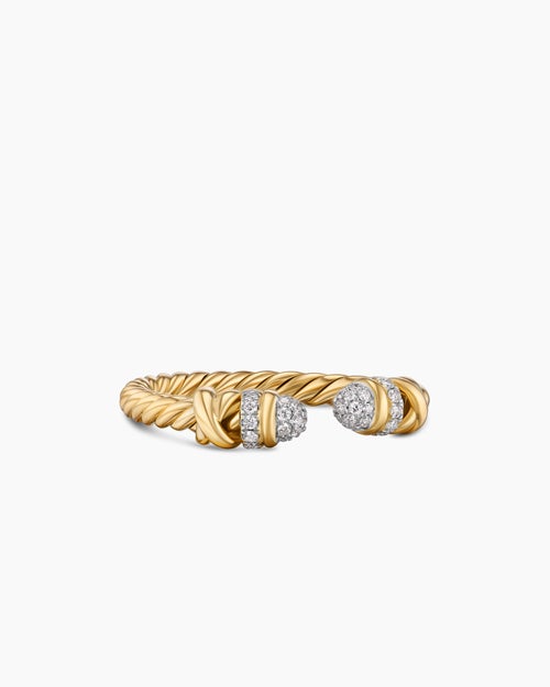 Womens Petite Helena Open Ring in 18K Yellow Gold with Diamonds, 2.5mm