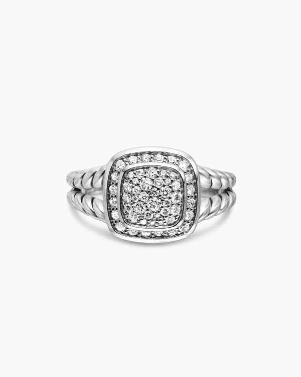 Petite Albion Ring in Sterling Silver with Pavé, 7mm