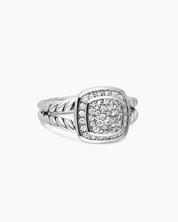 Petite Albion Ring in Sterling Silver with Pavé, 7mm