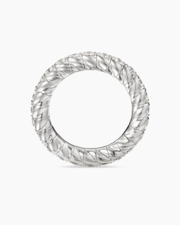 Pavé Stretch Band Ring in 18K White Gold with Diamonds, 3mm