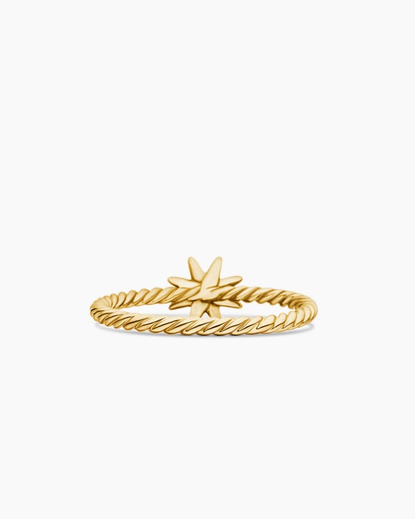 Petite Starburst Ring in 18K Yellow Gold with Diamonds, 7.5mm