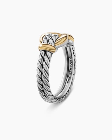 Thoroughbred Loop Ring in Sterling Silver with 18K Yellow Gold, 9mm