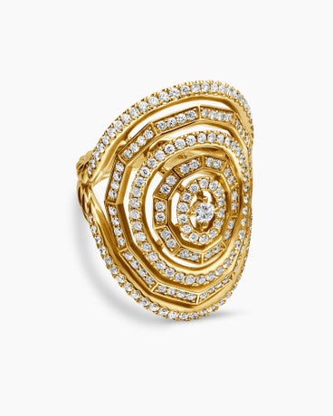 Stax Ring in 18K Yellow Gold with Full Pavé, 30mm