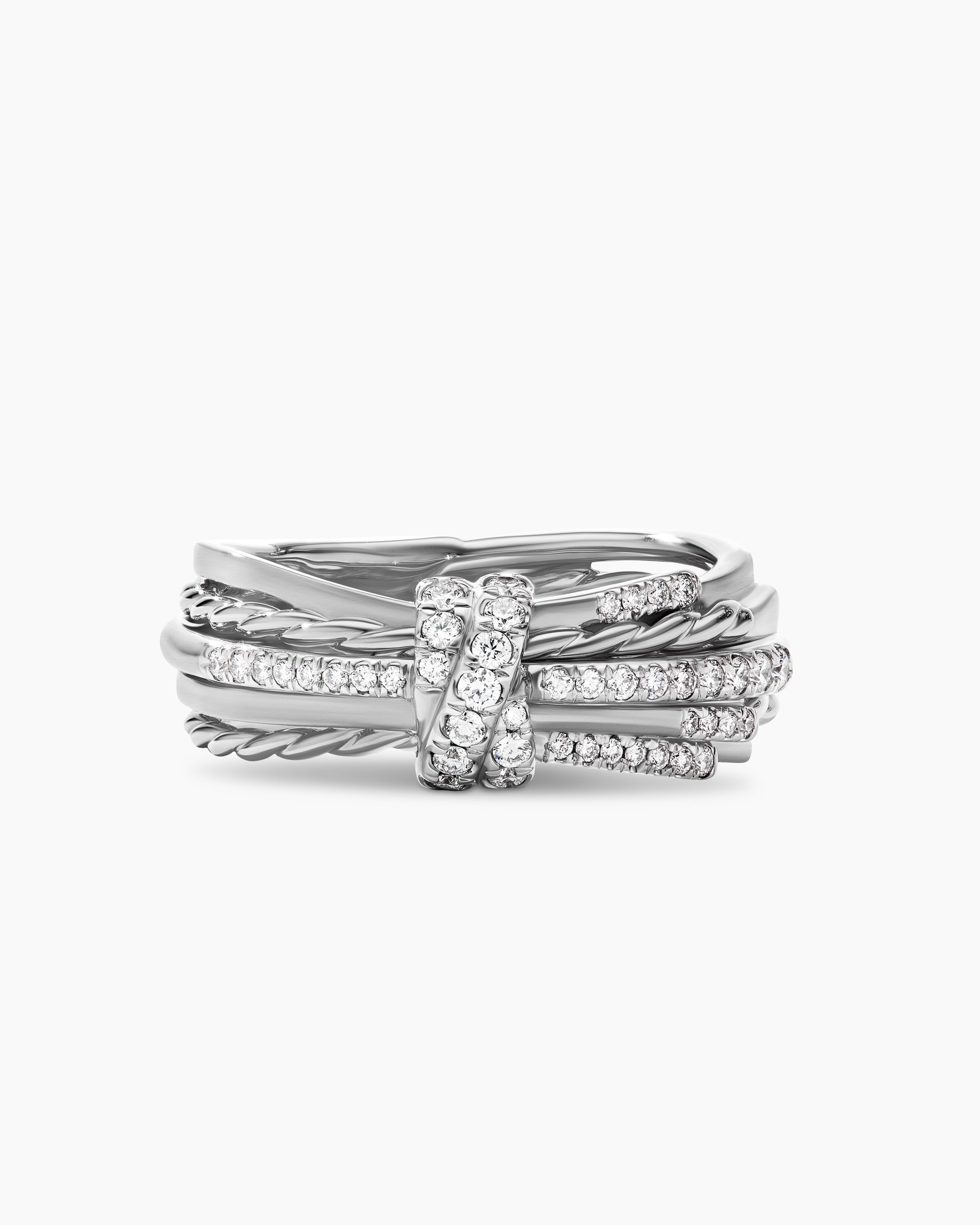 Angelika Ring in Sterling Silver with Diamonds, 7.5mm | David Yurman