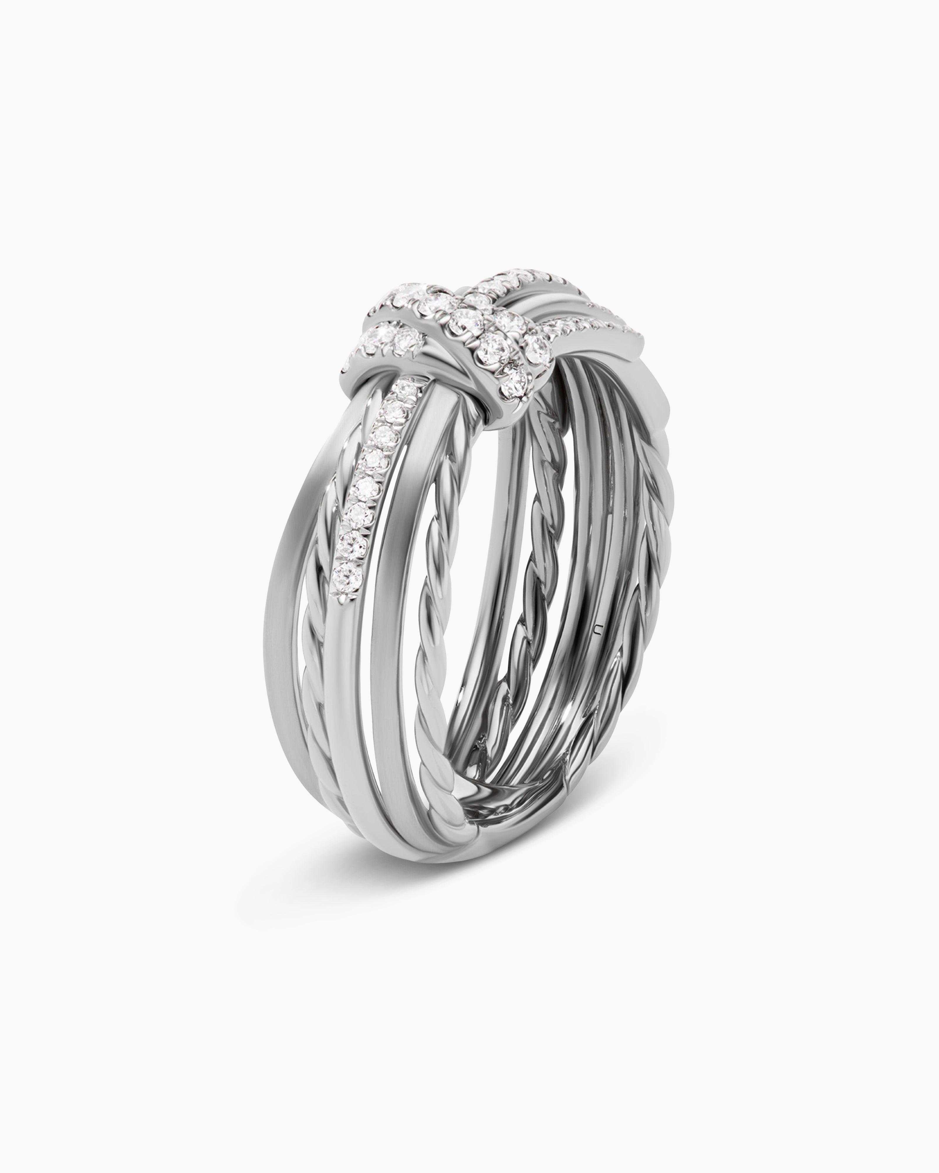 Angelika Ring in Sterling Silver with Diamonds, 7.5mm | David Yurman