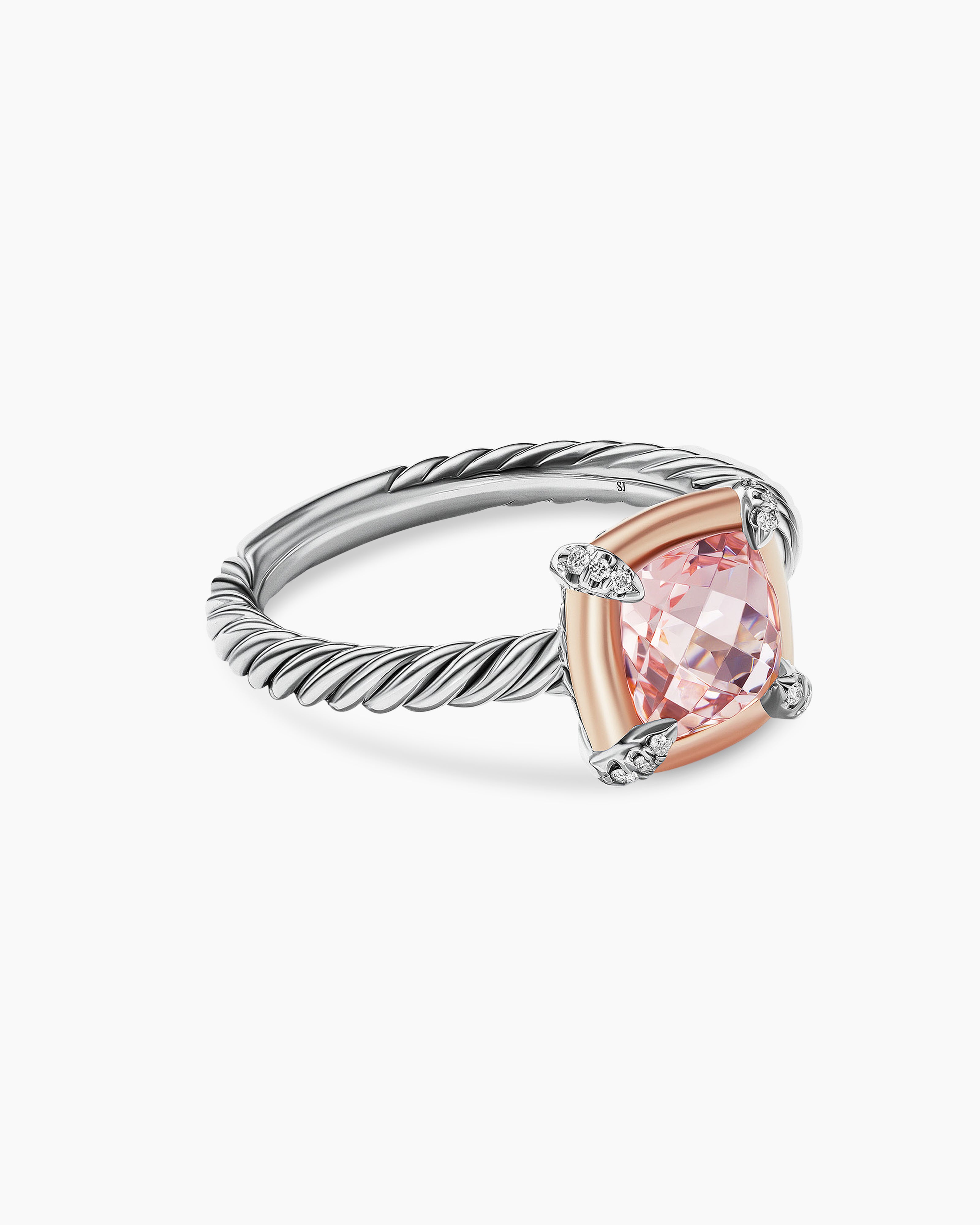 Chatelaine Ring in 18K Rose Gold with Diamonds, 11mm | David Yurman