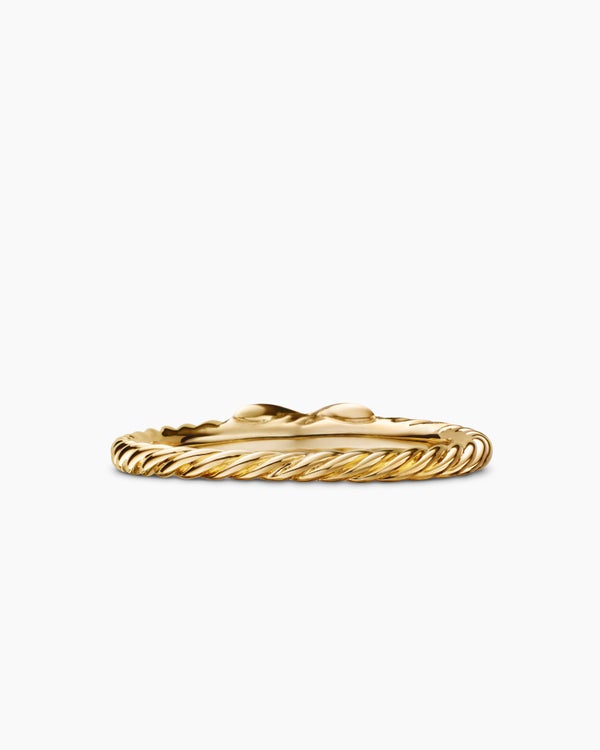 Petite X Ring in 18K Yellow Gold with Diamonds, 2.2mm