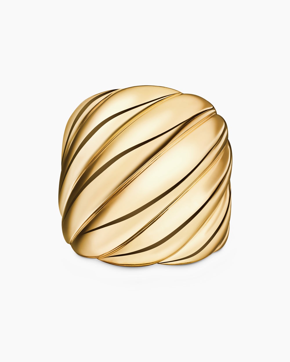 Womens Sculpted Cable Ring in 18K Yellow Gold, 20mm