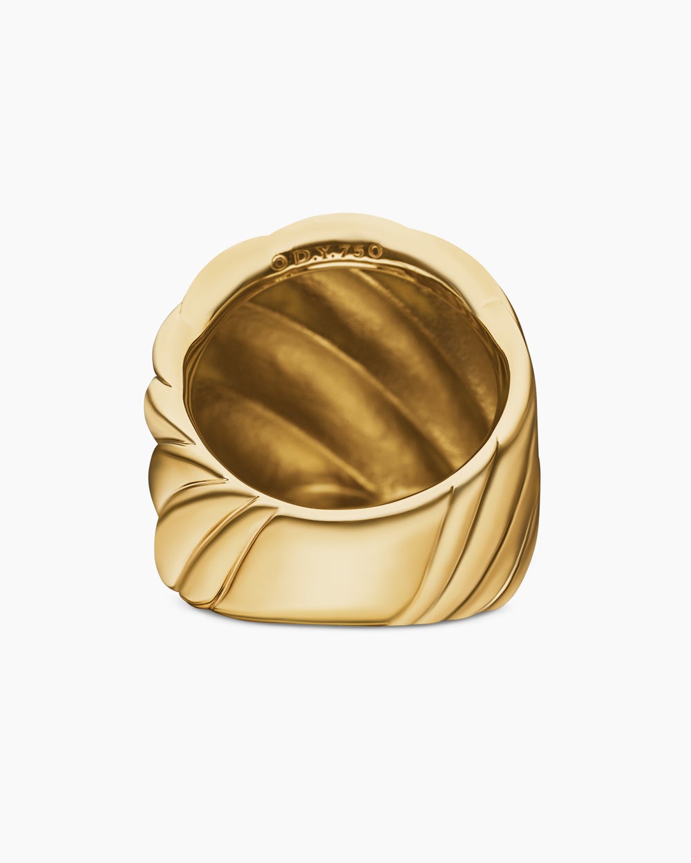 Womens Sculpted Cable Ring in 18K Yellow Gold, 20mm