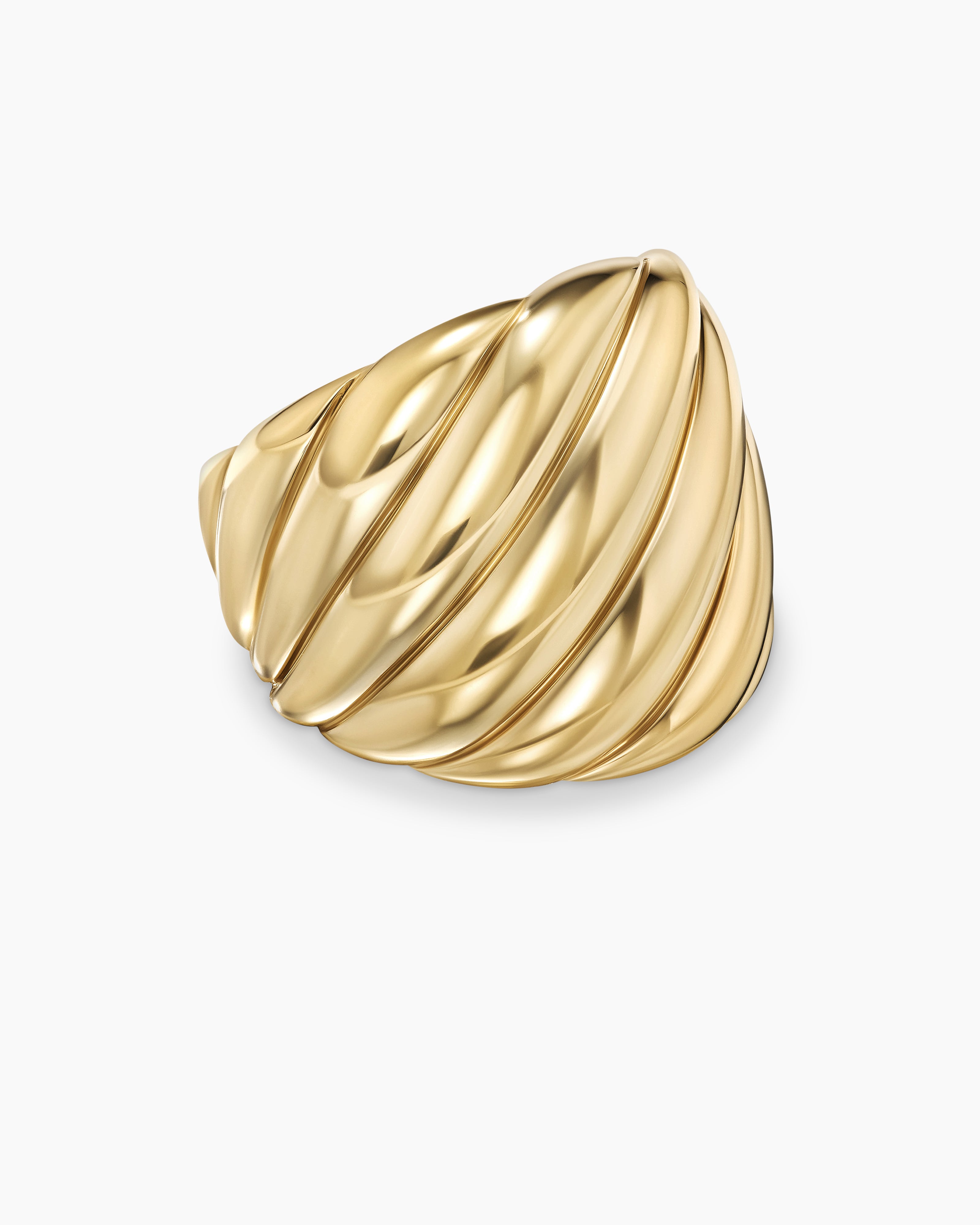 18k Gold Plated Knotted Double Layered Ring. Gold Ring. Chunky 