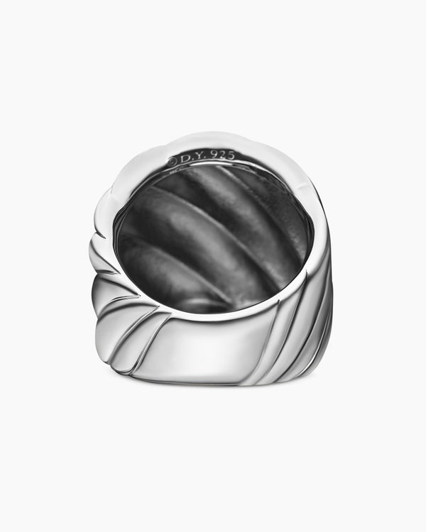 Sculpted Cable Ring in Sterling Silver, 21mm