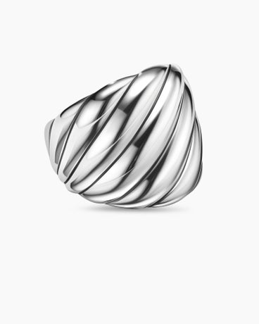 Sculpted Cable Ring in Sterling Silver, 21mm