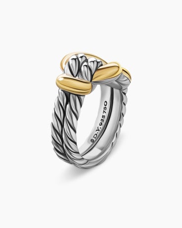 Thoroughbred Loop Ring in Sterling Silver with 18K Yellow Gold, 13mm