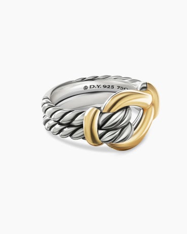 Thoroughbred Loop Ring in Sterling Silver with 18K Yellow Gold, 13mm