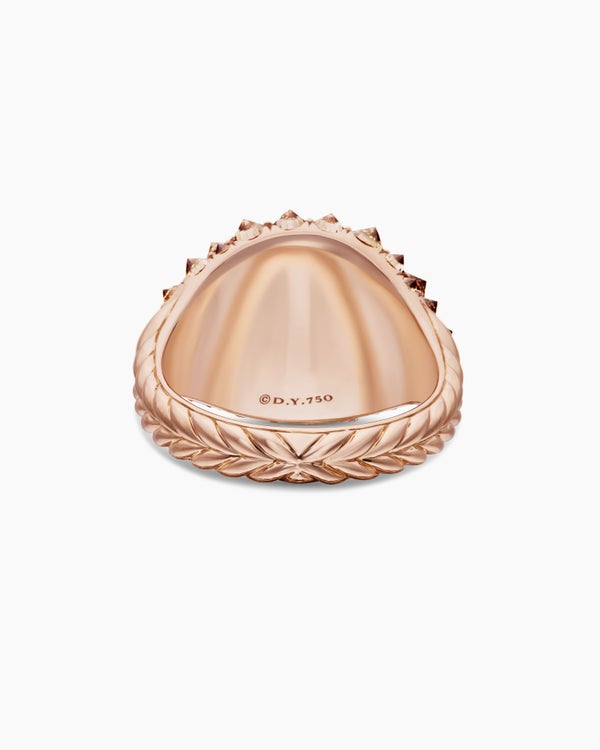 Reverse Set Pavé Pinky Ring in 18K Rose Gold with Diamonds, 14mm