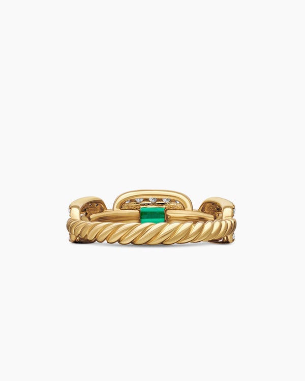 Stax Chain Link Stone Ring in 18K Yellow Gold with Diamonds, 7mm