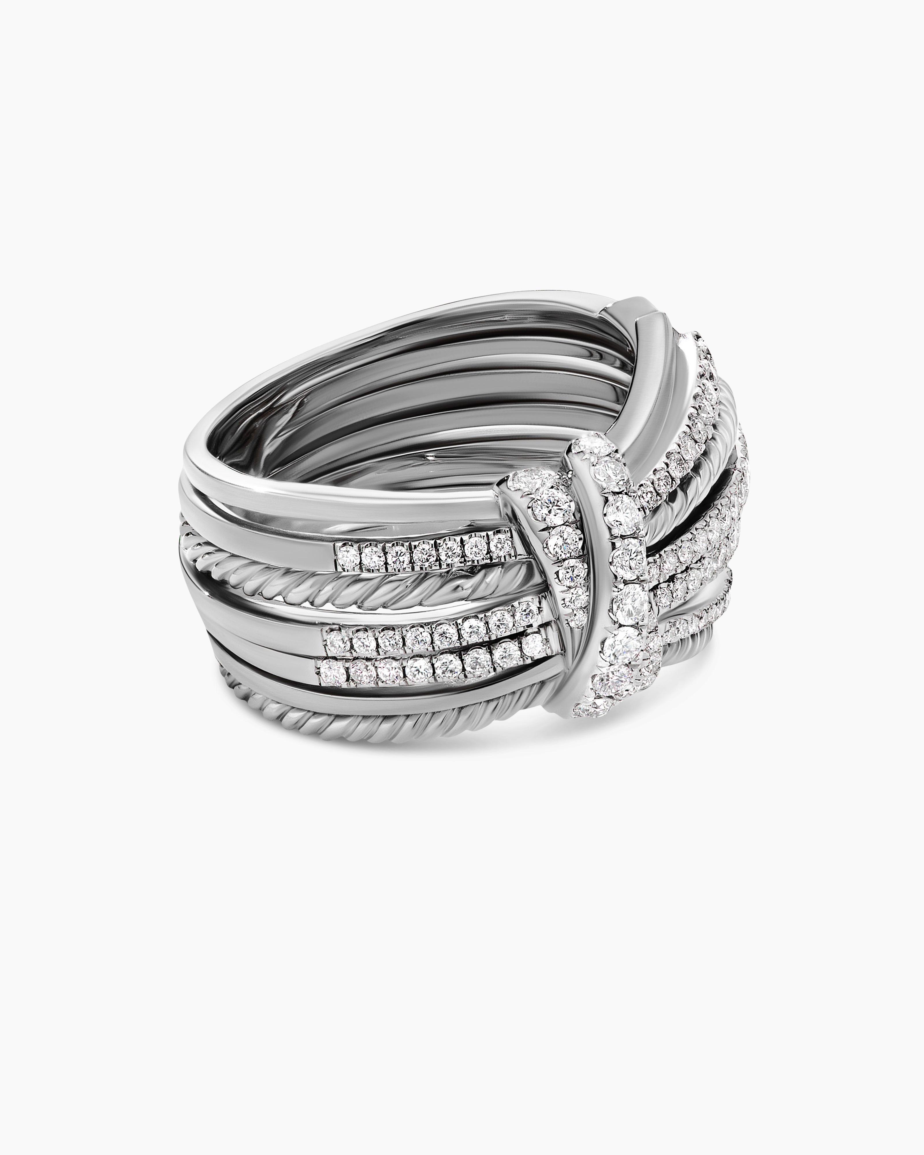 Thoroughbred Loop Ring in Sterling Silver with Diamonds, 4mm