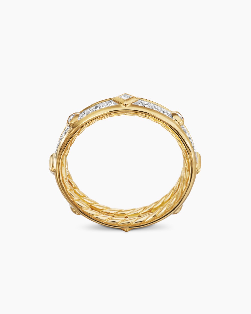 Anneau Modern Renaissance® en or jaune 18 carats avec diamants, 4 mm femmes