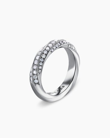 Cable Edge® Band Ring in Sterling Silver with Diamonds, 5mm