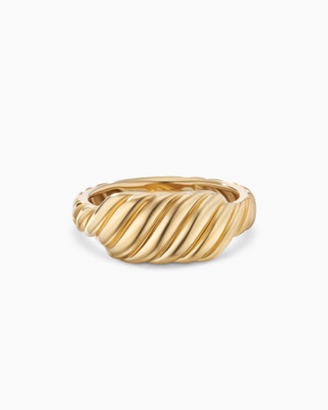 Sculpted Cable Contour Ring in 18K Yellow Gold, 8.5mm