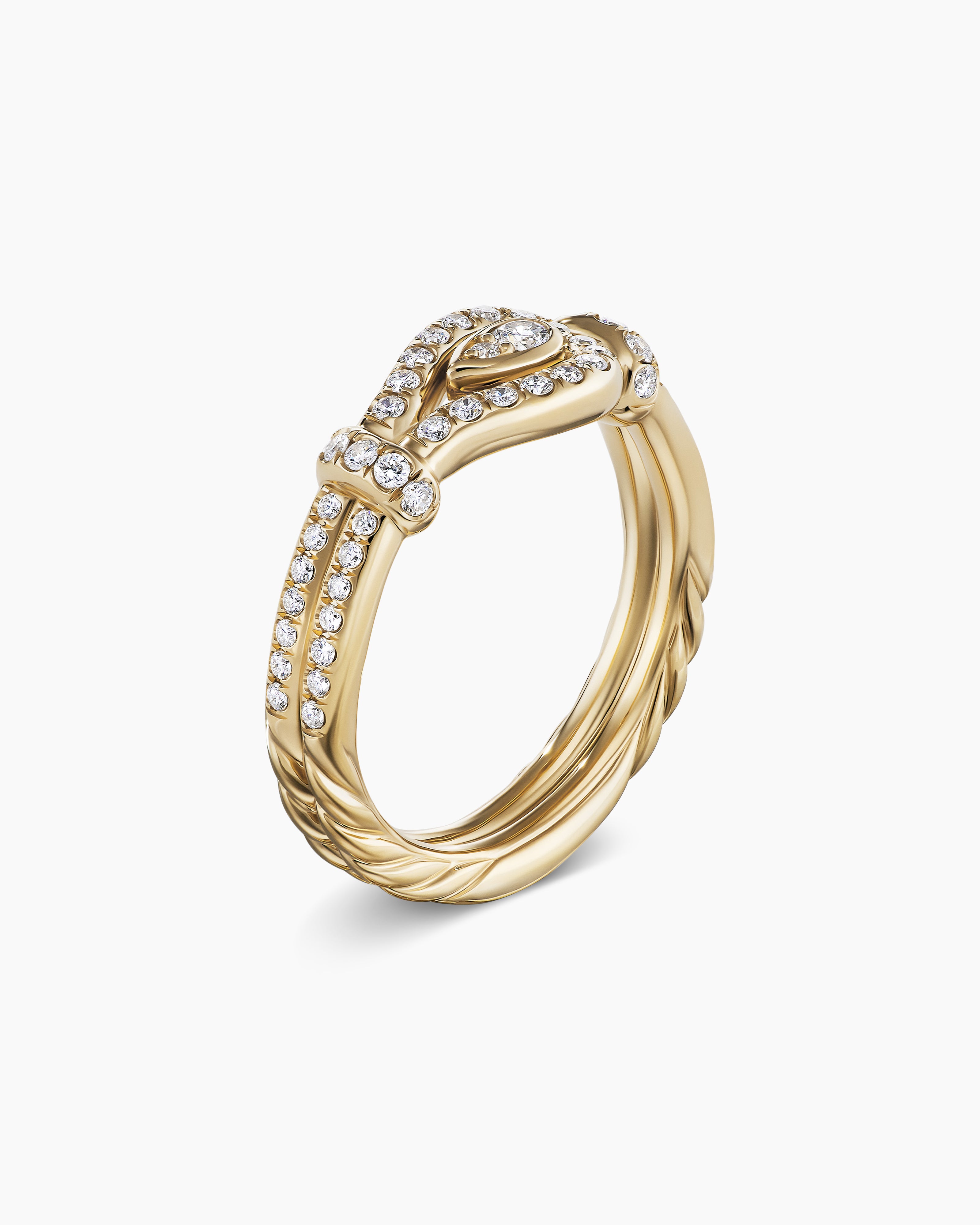 Thoroughbred Loop Ring in 18K Yellow Gold with Diamonds, 4mm