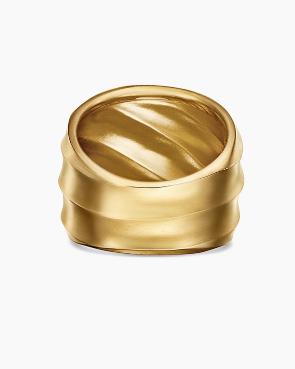 Cable Edge Saddle Ring in 18K Yellow Gold, 18.8mm