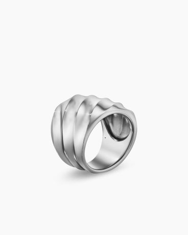 Cable Edge™ Saddle Ring in Recycled Sterling Silver