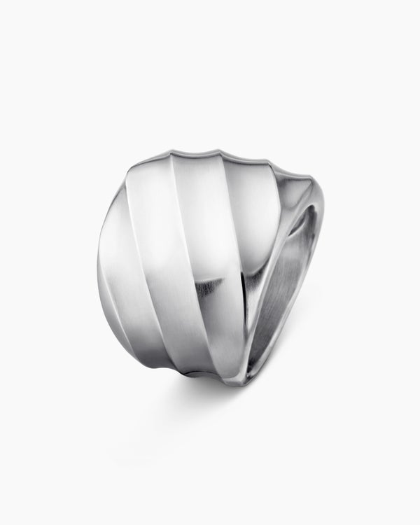 Cable Edge Saddle Ring in Sterling Silver, 18.8mm