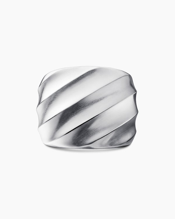 Cable Edge Saddle Ring in Sterling Silver, 18.8mm