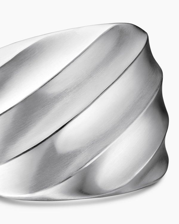 Cable Edge Saddle Ring in Sterling Silver, 18.8mm