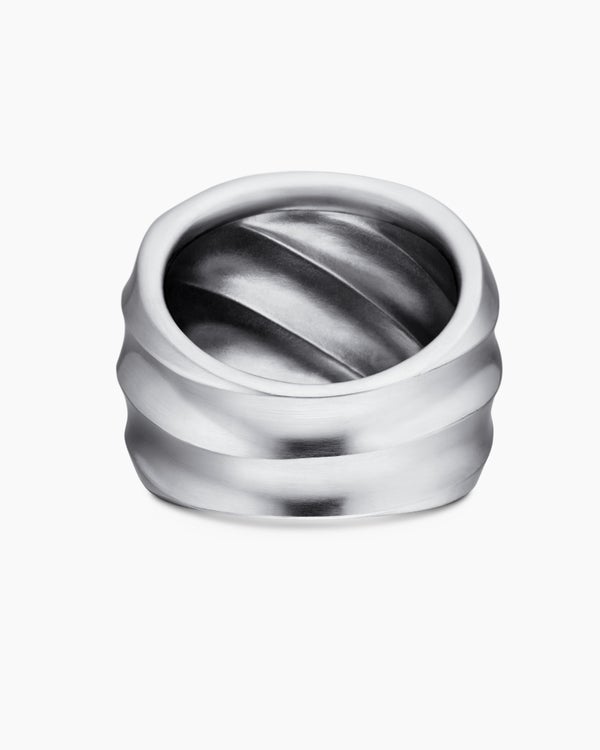 Cable Edge Saddle Ring in Sterling Silver, 18.8mm
