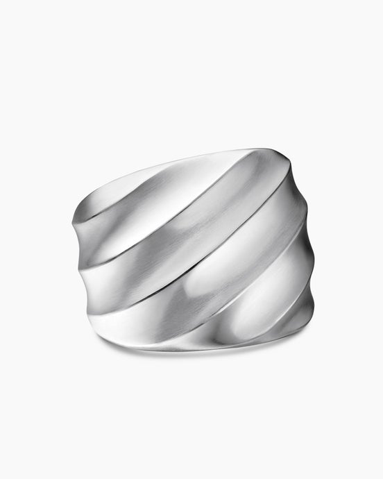 Cable Edge Saddle Ring in Sterling Silver, 18.8mm
