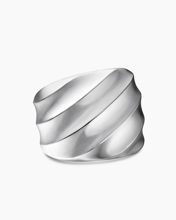 Cable Edge Saddle Ring in Sterling Silver, 18.8mm
